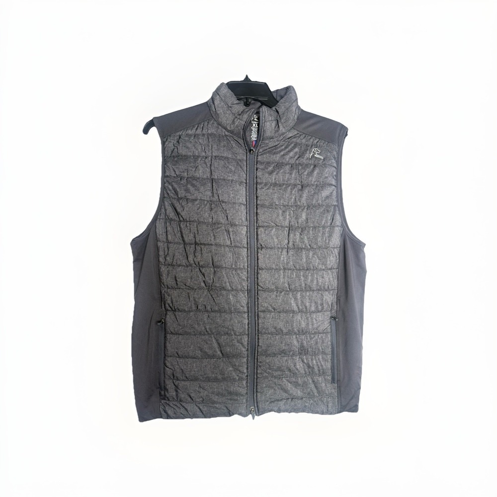 RHOBACK Fulton Performance Vest Size XL Gray Puffer Dual Way Zip Golf Gorpcore